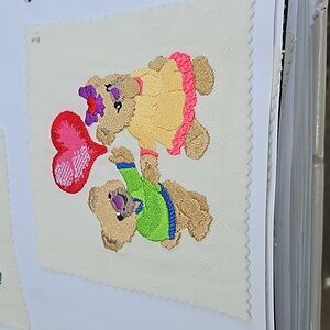 Handmade machine embroidery bear patch